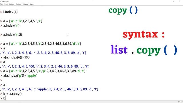 #26 Python List Other Methods In Telugu  | Sort Reverse Index Copy Count Methods | Python In Telugu