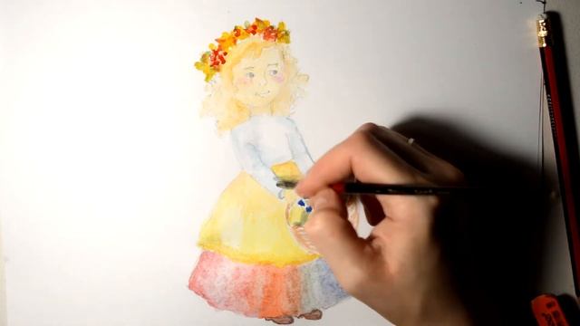 Рисуем девочку-осень