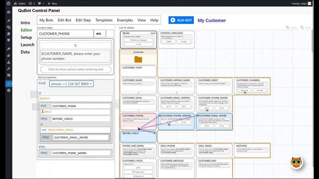 QuBot chat builder tutorial: how to set up a chatbot and customize its design