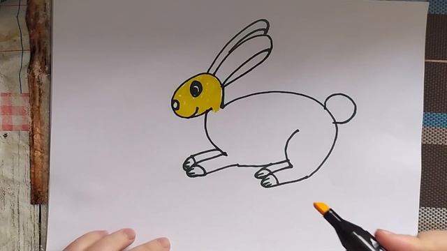 Bolalar uchun Quyon rasm chizish:Drawing Rabbit for children:Рисование Кролик для детей смотреть онлайн