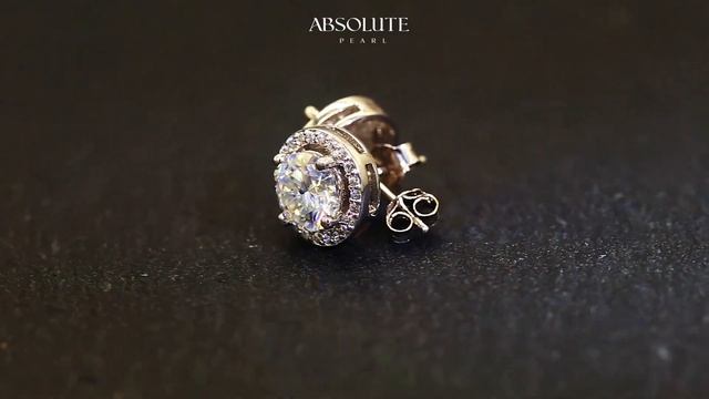 ABSOLUTE PEARL - Moissanite Stud Earrings Round Cut 2 Carat 925 Sterling Silver White Gold Plated смотреть онлайн