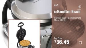 Top 10 Hamilton Beach Waffle Irons [2018]: Hamilton Beach 4-Piece Belgian Waffle Maker (26020)