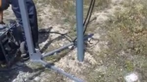 Установка геошурупа в скалистый грунт в Крыму!