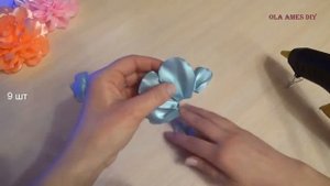 Цветы из лент своими руками Мастер Класс/Украшение на заколку/Ribbon Flower/Flores de fitas/Ola ame