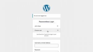 Passwordless WP for WordPress / Login Demonstration