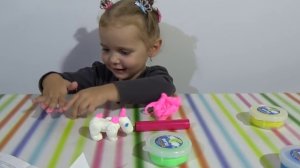 Лепим единорога и привидение из светящегося пластилина modeling with fluo patare