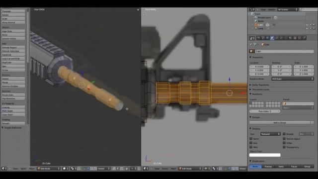 Создание оружие M4A1.--Blender