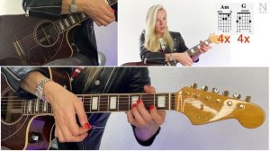 5. Lady in Black на гитаре Смена аккордов Am - G с барабанами Надия Косинская