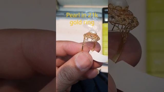 Pearl gold ring 21 karat | Pearl Jewellery | Gold Jewellery by Ashraf Jewellers