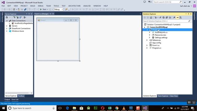 C# Tutorial Window Form  1 Connect the MySql Workbench With Visual Studio