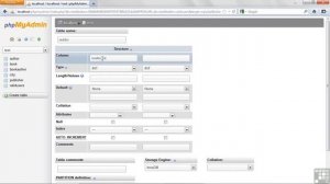 Creating Tables With phpMyAdmin