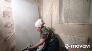 Подготовка стен под обои, шпаклёвка финишная , этап 3