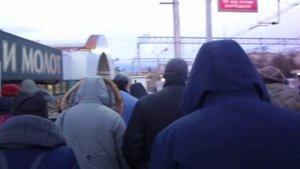 Выход к метро "Площадь Ильича" с электричек в час-пик