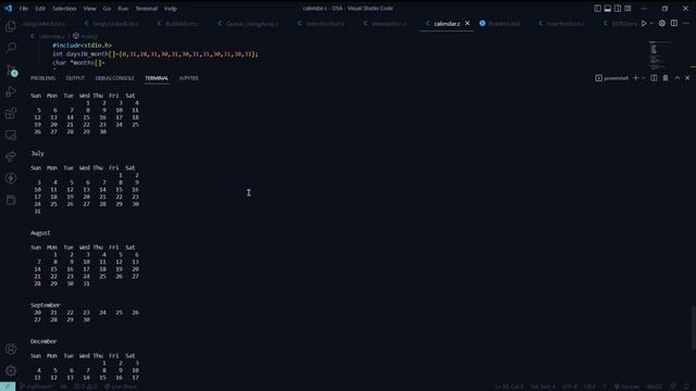 Calendar Project Using C Language | Demo-Video смотреть онлайн