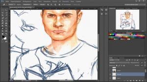 Портрет акварелью и в фотошопе | Speed drawing portrait