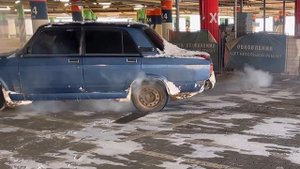 BURNOUT на Жигулях | задний привод — резина дымит