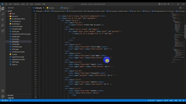 Program the user sign up Process including input validation | Web Project Development