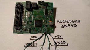 Where to Connect BKGD / RESET to Opel BCM with 3K91D MC912DG128D