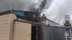 Пожар на складе, город Магадан.