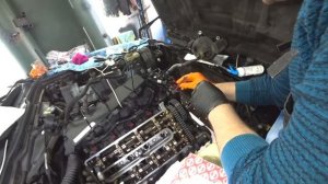 Замена межвальных цепей и натяжителей ГРМ на M60 BMW e34. Установка крышек ГРМ. Часть 5