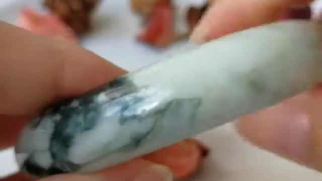 53.5MM Lavender Green Type A Natural Jadeite Jade Modern Round Bangle.JB8066 смотреть онлайн