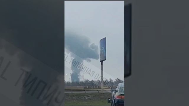 Видео двух попаданий по подстанции в Одессе