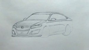 How to draw a HONDA ACCORD 2021 / drawing 3d car / coloring honda accord type r 2018