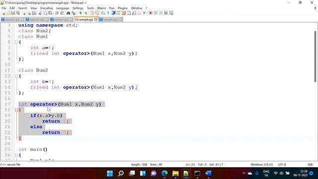 Operator Overloading in C++ Part 3 | Operator Overloading in C++ using Friend Function