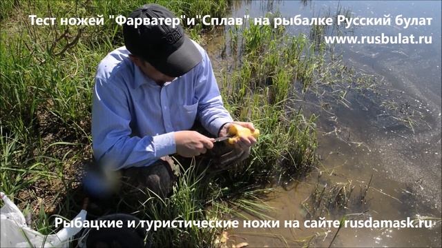 Рыбалка. Тест ножей "Фарватер" и "Сплав". Отзыв "Русский булат". Уха из щуки. Нож для рыбалки