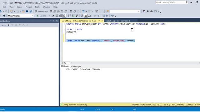 7) How to Insert Rows into a Table in SQL SERVER | Expalined in Telugu | SQL Server Telugu Tutorial