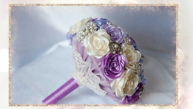 Канзаши. Как сделать свадебный букет к платью смотреть онлайн