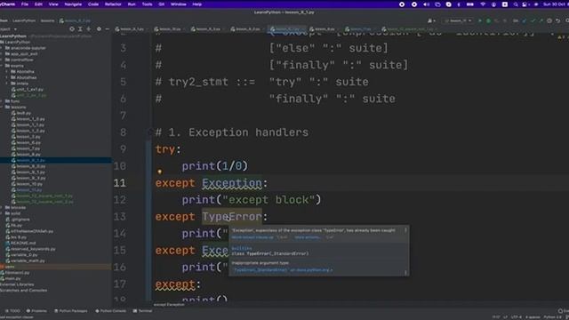 Python Control Flow - try statement (part 9)