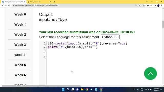 NPTEL The Joy of Computing using python week 11 all 3 programming assignment answer with code link смотреть онлайн