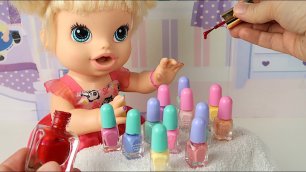 Красим Ногти Кукла Беби Элайв Мультик Игра Игрушки Для Девочек Как Мама