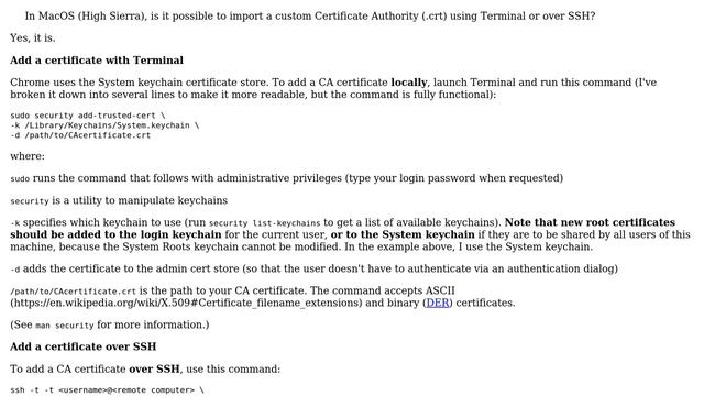 Apple: Import CA certificate into Chrome via command line смотреть онлайн