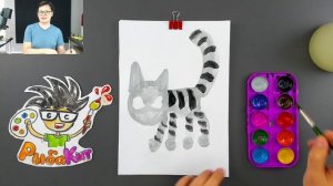Как нарисовать КОТА красками