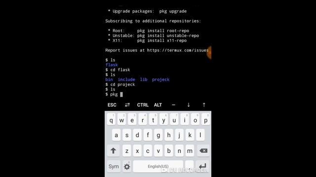 Install flask in termux