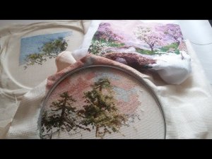 #вышивка  20-26 июня 22. Вышивальная неделя/Весенний пейзаж/Зачарованный коттедж/Величие природы.