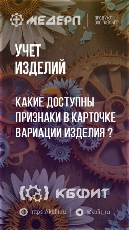 КБФИТ: МЕДЕРП. Учет изделий: Какие доступны признаки в карточке вариации изделия?