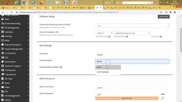 CPANEL,SSL,PHP AND WORDPRESS INSTALATION