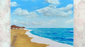 Рисование спокойного моря и парусника