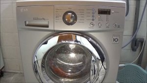 LG F1289TD5 washing machine, Rinse and 800 rpm spin wash program test example movie. 266