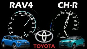 Toyota RAV4 Hybrid vs Toyota C-HR Hybrid top Speed Test | 2.5 L vs 1.8 L Hybrid