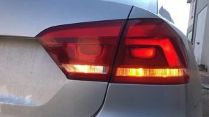 Установка LED ламп в задние фонари и задний ход, желтые повороты VW Passat B7 Америка USA
