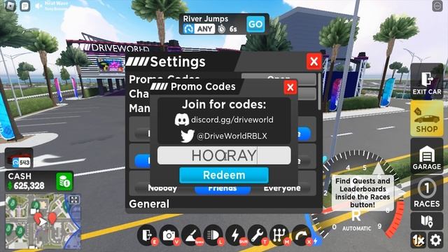 Roblox Drive World New Code August 2023
