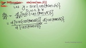 Q109 | Differentiate sin{cos(tan√x)}