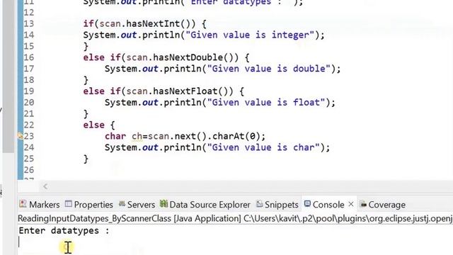 How to Print data types by using Scanner class in Java