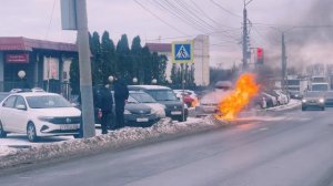 Тула жесть горит машина на новомосковском шоссе