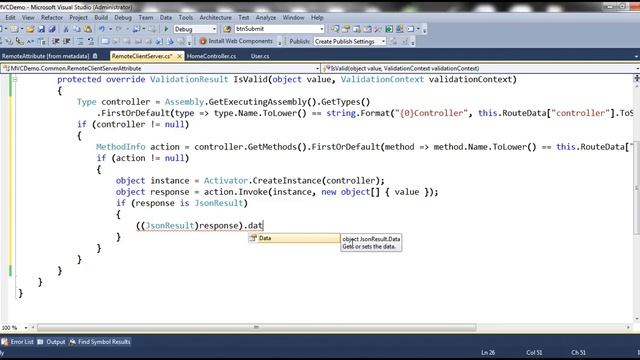 Part 91   Create a custom remote attribute and override IsValid) method