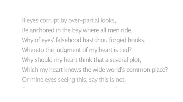 Shakespeare's Sonnet 137 – Thou Blind Fool Love, What Dost Thou to Mine Eyes смотреть онлайн